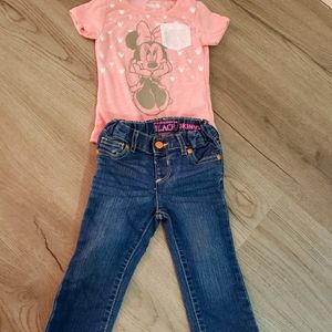 Minnie Mouse TShirt & Childrens Place Jeans